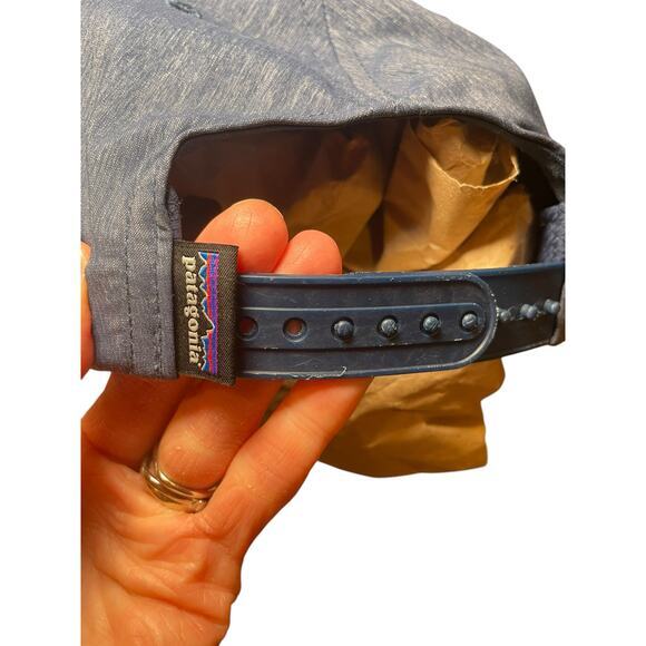 Patagonia Hat‎ Men Women Baseball Cap Blue Denim Chambray Adjustable Strap Logo - Picture 7 of 9